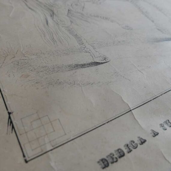 Restauración integral de un dibujo a plumilla del Museo Insular (1837)